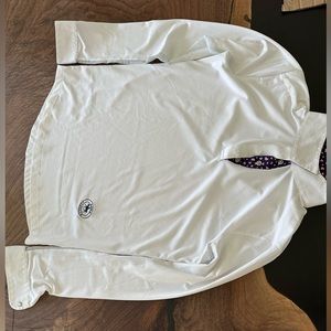 Horse showing long sleeve breathable sleeves pink hearted navy collar